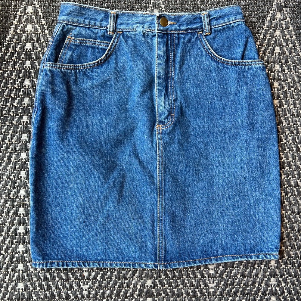 VINTAGE DEB Denim Jean mini skirt 80s 90s sz9 (XS)